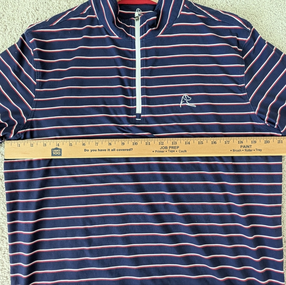 Rhoback Quarter Zip Patriotic Long Sleeve Polo Golf Shirt Men's Size Medium - Picture 8 of 9